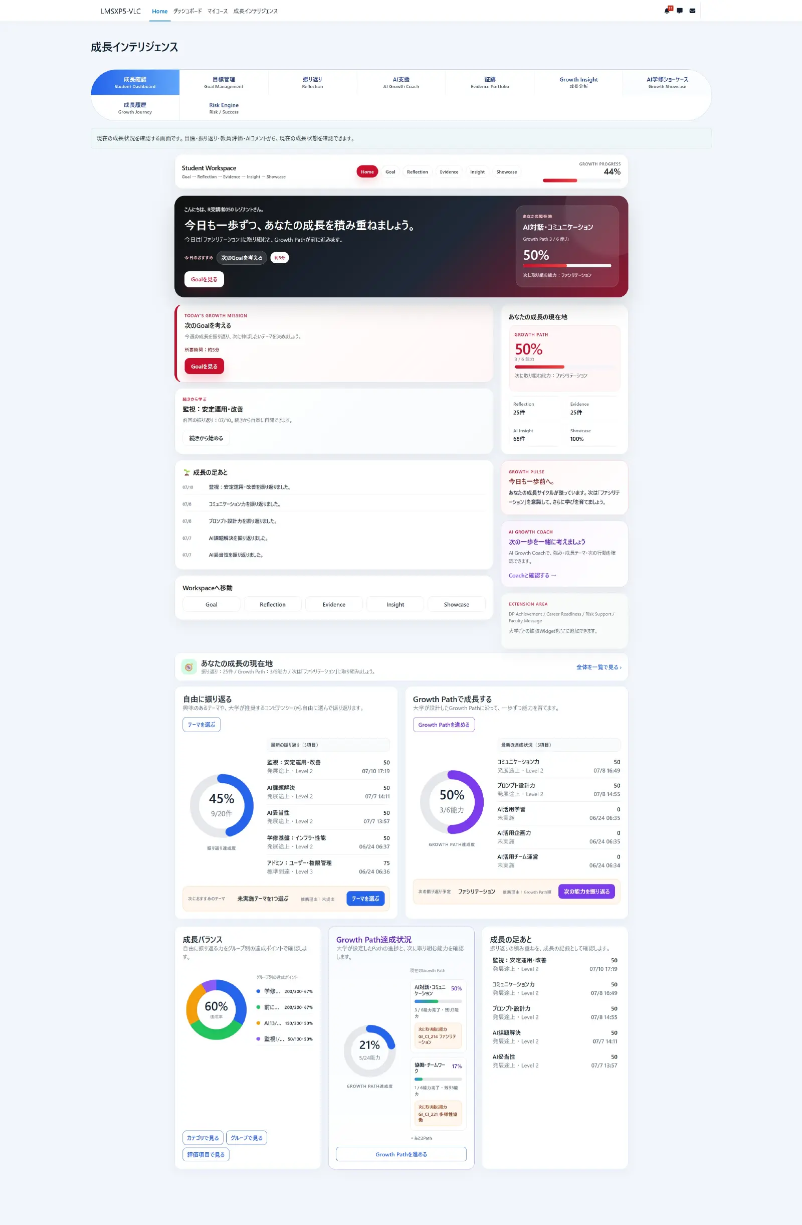 Student Workspaceの開発中画面